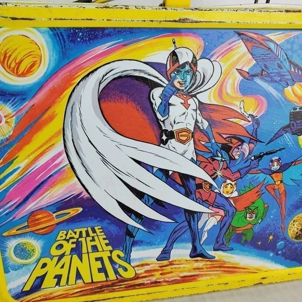Battle Of The Planets Cartoon Superheros Vintage 70s Metal Lunchbox -No Thermos